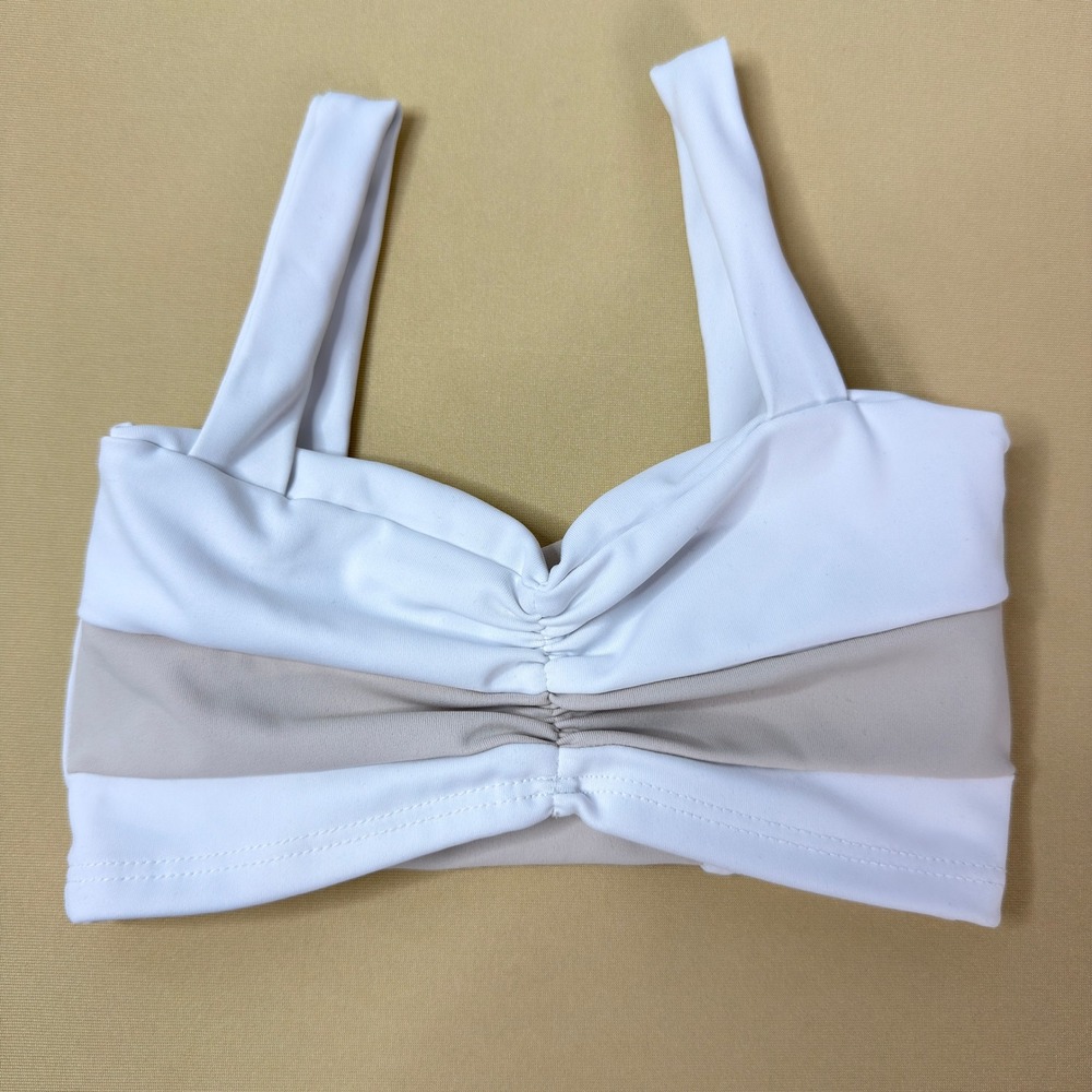 Tiger Friday Angel Crop Top Alabaster White Nude Dance Convention Wear Child L